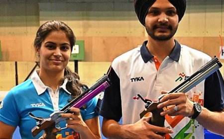 Manu Bhaker-Sarabjot Singh win bronze