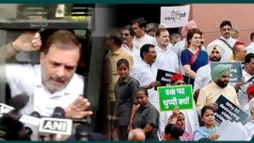 Rahul Gandhi detained, Mahua Moitra faints at 'vote chori' protest
