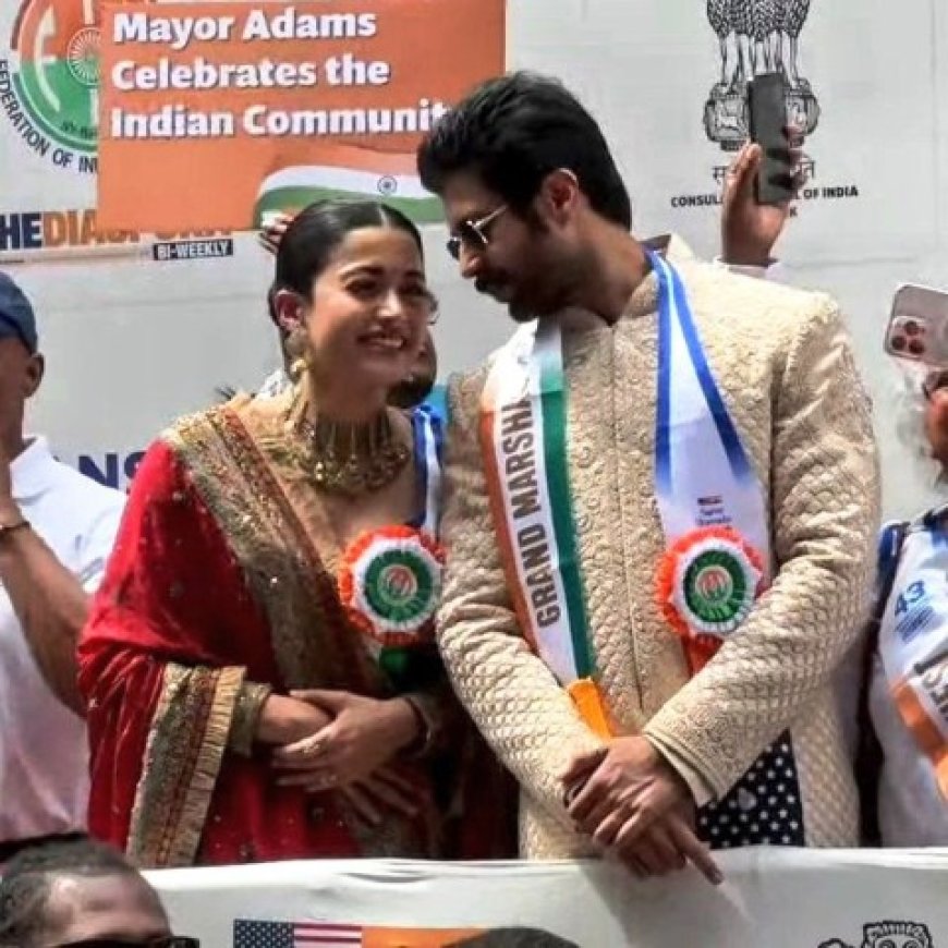 Vijay Deverakonda, Rashmika Mandanna lead India Day Parade in New York