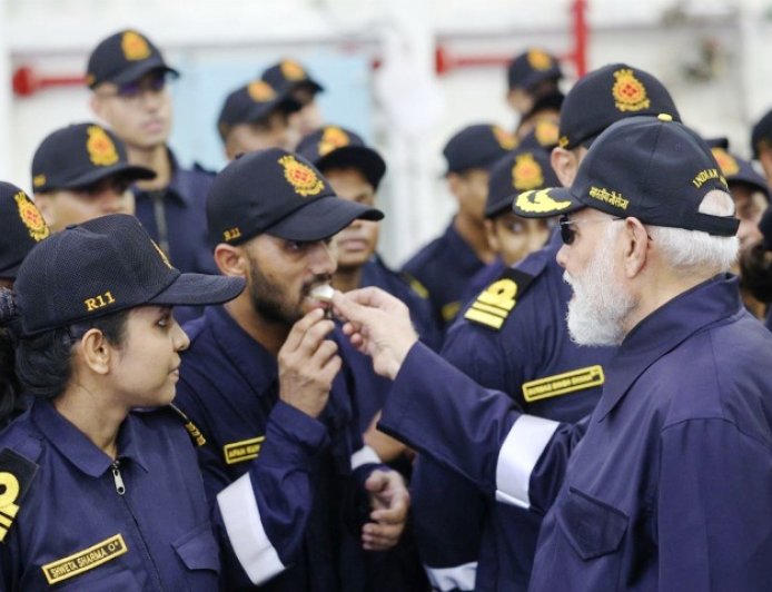 PM Modi celebrated Diwali with Indian Navy personnel